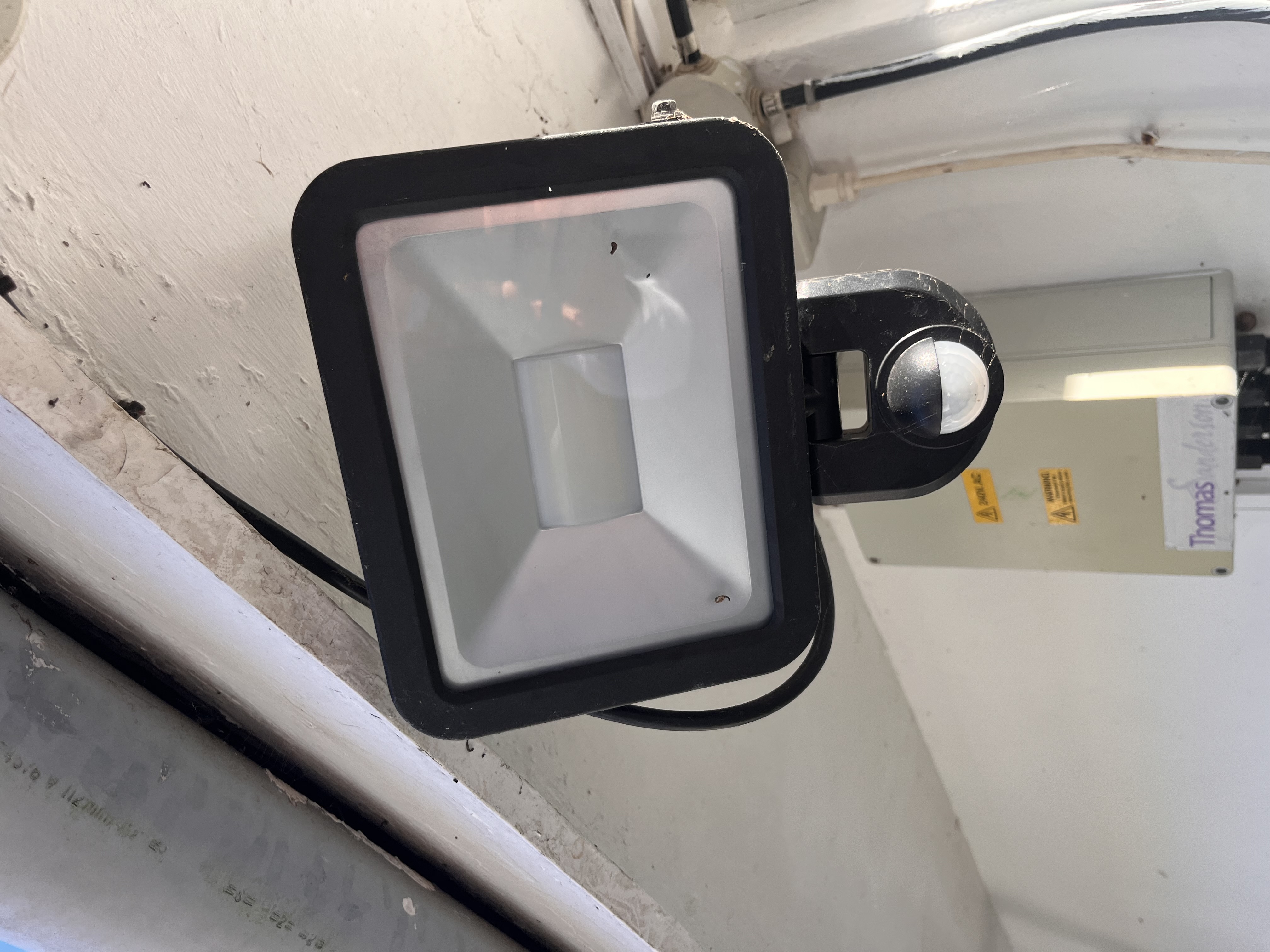Patio lighting installation